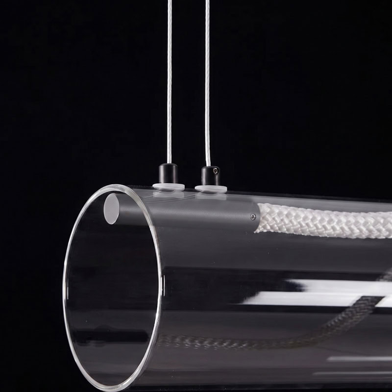 CUERLUZ LG340 linear tube rope pendant light with soft 360-degree LED illumination and silicone rope accent for modern interiors