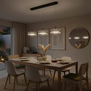 Ribbed Glass Linear Pendant Light <br> CHANDEL LG331