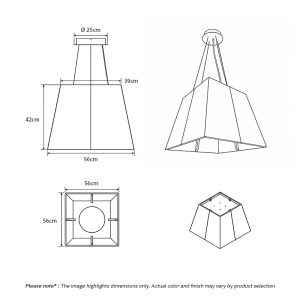 Acoustic pyramid pendant light in felt finish, suspended from black ceiling canopy.