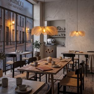 Wabi Sabi Fabric Petal Pendant Light <br> CHANDEL LG339