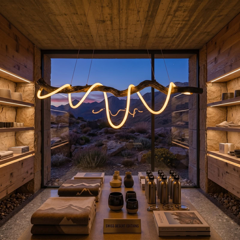 Sculptural resin rope pendant light with integrated LED, organic branch-inspired design, and 360° illumination for modern interiors.