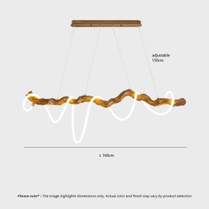 Sculptural resin rope pendant light with integrated LED, organic branch-inspired design, and 360° illumination for modern interiors.
