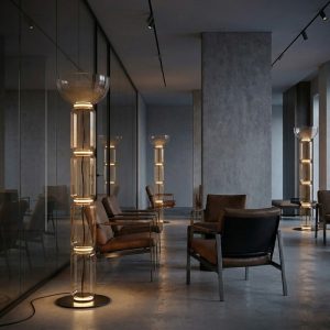 Modern Glass Column Floor Lamp <br> FOSCHO LG356
