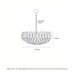 Luxury Amber Glass Chandelier WOLFOS LG381 with layered amber glass elements for modern luxury interiors