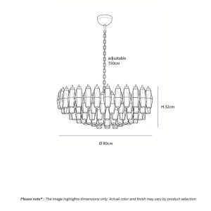 Luxury Amber Glass Chandelier WOLFOS LG381 with layered amber glass elements for modern luxury interiors